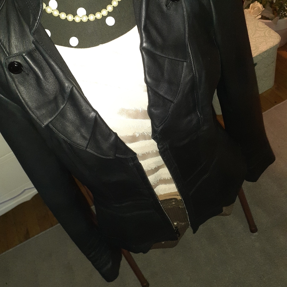 100% genuine leather jacket WHBM
